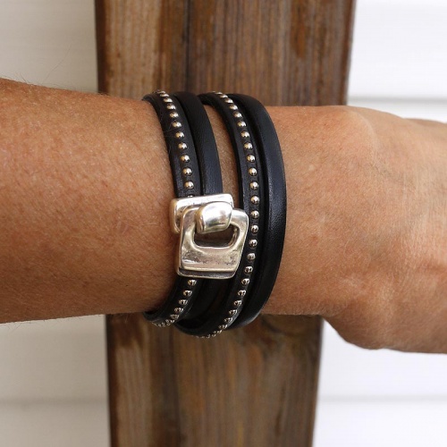 bracelet-cuir-argent-billes-noir-014